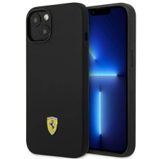 Ferrari FEHCP14MSIBBK iPhone 14 Plus 6,7" fekete szilikon fém logós keménytok tok és táska