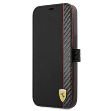 Ferrari FESAXFLBKP13SBK iPhone 13 mini 5,4&quot; fekete On Track csíkos könyvtok tok és táska