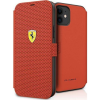 Ferrari FESPEFLBKP12SRE iPhone 12 Mini 5,4" Piros On Track Perforált Könyvtok (FESPEFLBKP12SRE)
