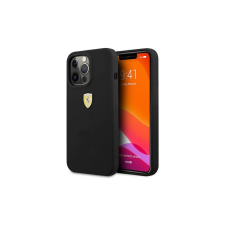 Ferrari Liquid Silicone Metal Logo Apple iPhone 13 Pro Max Tok - Fekete tok és táska