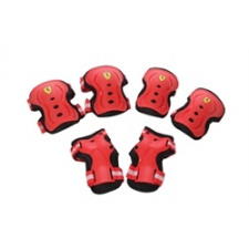 Ferrari® "M" méretű Piros színű Könyök + csukló + Térd védőfelszerelés szett boksz és harcművészeti eszköz