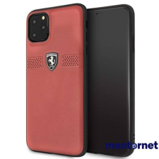 Ferrari Off Track iPhone 11 Pro Max piros szemcsés bőrtok tok és táska