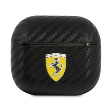 Ferrari On Track Apple AirPods 3 karbon tok, fekete fülhallgató, fejhallgató tok
