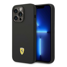 Ferrari Silicone Metal Apple iPhone 14 Pro hátlap tok, fekete tok és táska