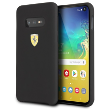 Ferrari Szilikon SF tok pajzs logóval Samsung Galaxy S10 Lite fekete tok és táska