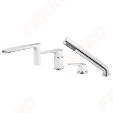 Ferro Adore White/Chrome - perembe szerelhető négylyukú kádcsaptelep, BDR11A csaptelep