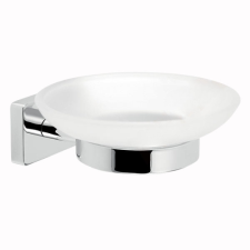 Ferro Greta Fali szappantartó matt üvegtállal, króm fürdőszoba kiegészítő