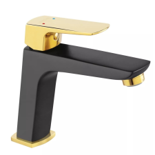 Ferro Mosdó csaptelep push-open, Vitto Black/Gold VerdeLine, Ferro csaptelep