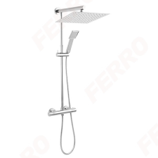 Ferro - Trevi Square zuhanyszett fejzuhannyal, kézizuhannyal, termosztátos csapteleppel, NP75SQ-TRV7U csaptelep