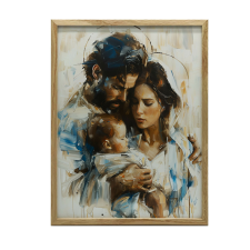 FESTÉS VÁSZONRA A SZENT CSALÁD MELEGE VÁSZON PREMIUM 30x40 CM grafika, keretezett kép