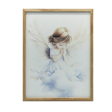  FESTMÉNY VÁSZON ANGYALRA KERET NÉLKÜLI LÁNY IMÁJAI 50x70 CM grafika, keretezett kép