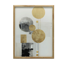  FESTMÉNY VÁSZONRA ARANY FEKETE ABSZTRAKT KERET NÉLKÜL 50x70 CM grafika, keretezett kép