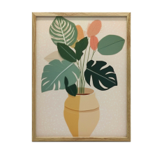 FESTMÉNY VÁSZONRA BOHO NÖVÉNY EDÉPBEN PREMIUM VÁSZON 30x40 CM grafika, keretezett kép
