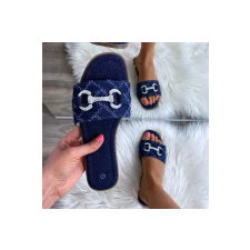 FF Lux Shoes Urban Charm - strasszos, farmerhatású papucs  Méret: 41 női papucs