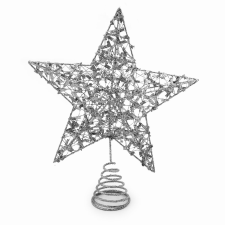 FH hely Csillag alakú karácsonyfa csúcsdísz / 25 cm - ezüst karácsonyfadísz