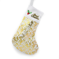 FH hely Karácsonyi zokni dekoráció "Merry Christmas" felirattal karácsonyi dekoráció