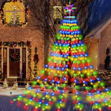 FHhely Karácsonyfa formájú LED fényfüzér, 8 világítási mód - multicolor karácsonyfa izzósor