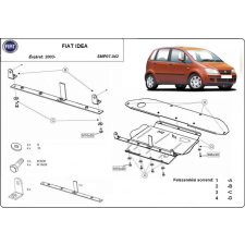  Fiat Idea, 2003-2018 - Motorvédő lemez autóalkatrész