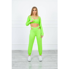 FiatalDivat Atlétaruha szett 9340 neonzöld modell crop-top blúzzal