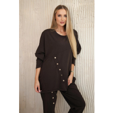 FiatalDivat Atlétaruha szett oversize pulóverrel, modell 10853 barna női edzőruha