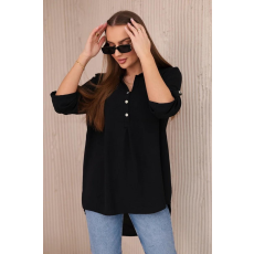 FiatalDivat Blúz hátul meghosszabbított gombokkal, 11817 fekete modell