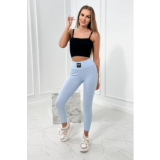 FiatalDivat Bordás anyagból készült leggings, magas üléssel 9440 világoskék