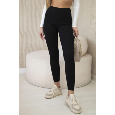 FiatalDivat Bordázott anyagból készült magas derekú leggings, 69847 fekete modell