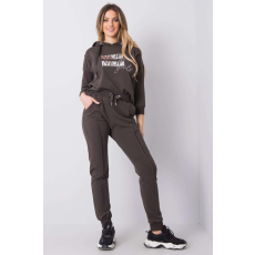 FiatalDivat Charis tréningruha New Week New Goals felirattal, khaki színben