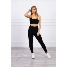 FiatalDivat Crop-top tréningruha pántokkal, modell 9355 fekete