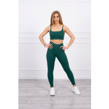 FiatalDivat Crop-top tréningruha szett pántokkal, modell 9355 sötétzöld női edzőruha