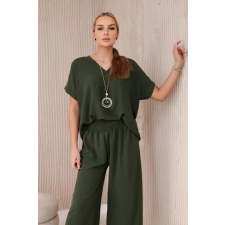 FiatalDivat Elegáns szett nyaklánccal, 6433-as modell, khaki színű ékszer szett