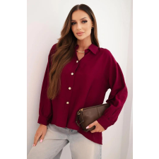 FiatalDivat Elegáns viszkóz ing díszgombokkal, 25551-es modell, sötét bordó blúz