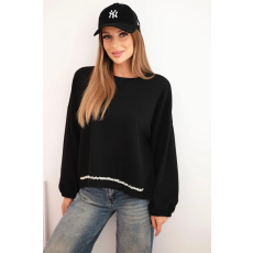 FiatalDivat Felső díszített alsó szegéllyel, 92581 modell, fekete