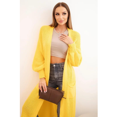 FiatalDivat Hosszú kardigán pulóver IT-8 sárga modell