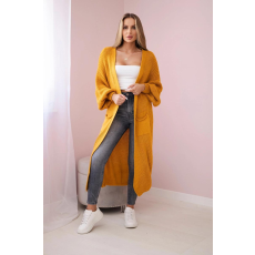 FiatalDivat Hosszú kardigán pulóver modell IT-8 mustár