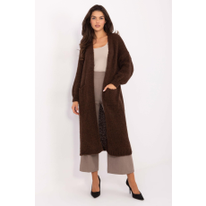 FiatalDivat Hosszú kardigán pulóver zsebekkel, 15582-es modell, barna