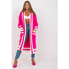 FiatalDivat Hosszú kardigán pulóver zsebekkel, 29106-os modell, neon rózsaszín női pulóver, kardigán
