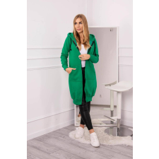 FiatalDivat Hosszú meleg szabadidő felső kapucnival és zsebekkel modell 9302 zöld női pulóver, kardigán