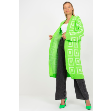 FiatalDivat Hosszú mintás kardigán pulóver modell 29608 neon zöld női pulóver, kardigán
