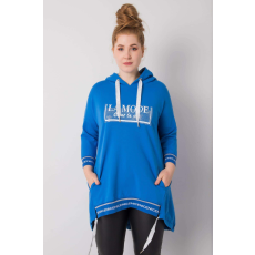 FiatalDivat Hosszú pulóver La Mode royal blue felirattal
