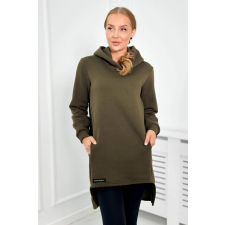 FiatalDivat Hőszigetelt pulóver meghosszabbított hátrésszel, 9309-es modell, khaki színű női pulóver, kardigán