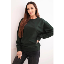 FiatalDivat Kapucni nélküli pamut pulóver HIT03 sötétzöld női pulóver, kardigán