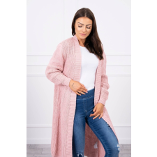 FiatalDivat Kardigán kötött szvetter modell 2019-2 púder rózsaszín női pulóver, kardigán