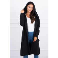 FiatalDivat Kardigán nyomtatással a kapucnin és a háton modell 0044 fekete