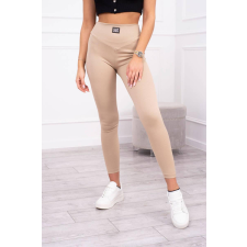 FiatalDivat Leggings bordázott anyagból modell 9429 bézs női nadrág