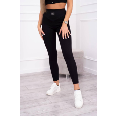 FiatalDivat Leggings bordázott anyagból modell 9429 fekete