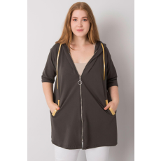FiatalDivat Lounes oversize pulóver cipzárral, khaki színű