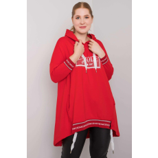 FiatalDivat Meghosszabbított pulóver La Mode piros felirattal