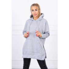 FiatalDivat Meleg szabadidő felső rojtokkal és kenguru zsebbel modell 9319 szűrke női pulóver, kardigán