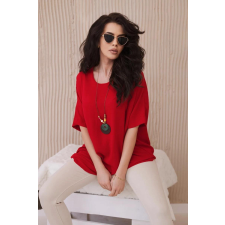 FiatalDivat Oversize blúz medállal, IT-31 piros modellel blúz